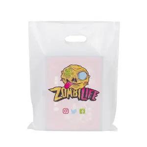 Biodegradable Recycle Shopping Plastic Bags Custom Merchandise Die Cut Handle Bag For Packaging Carrier Bags Clothing