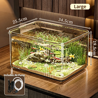 Aquarium pour poissons rouges en PET transparent ultra-blanc, plusieurs tailles, aquarium de bureau pour poissons rouges, matériau épais et durable