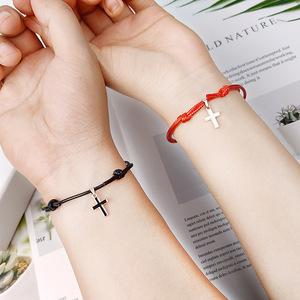 <span class=keywords><strong>2</strong></span> pièces/ensemble Simples Faites À la Main En Alliage De Corde De Cire Bijoux Couple Hommes et Femmes Main Corde Bracelet - Product Image 1
