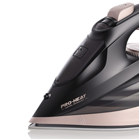 Fer à vapeur électrique RAF R.1295 2200W avec semelle en céramique nano, réservoir d'eau de 300 ml, vapeur verticale, pulvérisation d'eau, fonction vapeur pulsée, plancha