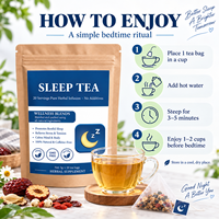 Sachets de thé aux herbes naturelles pour le sommeil, 100g, 20 unités, marque privée, thé apaisant et relaxant pour la nuit, OEM, directement de l'usine
