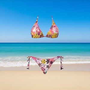 Costume da bagno intero HDJ taglie forti con controllo pancia, scollo incrociato, stampa floreale, monokini BZ77120 - Product Image 2