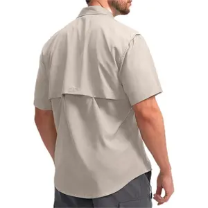 男性用ポリエステル製釣りシャツUV保護速乾性カスタムフィッシングシャツ長袖工場供給