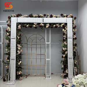 Bouquet de mariage en pivoines et roses artificielles lisses, décoration murale en fleurs de soie pour arche, 1,8-2,4 m, design asymétrique brisé pour arche - Product Image 6