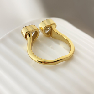 Bague de fiançailles en forme de cœur avec zircone cubique, plaquée or 18 carats, sertie de pierres, bague romantique tendance pour femme - Product Image 3