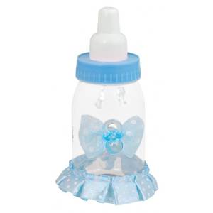 FAVOR <b>Baby</b> <b>Bottle</b> with BPA-Free PP Material 240ml Capacity Wide Neck Cartoon Print Light Blue Bow Pattern Safe for 0-12 Months - Product Image 1
