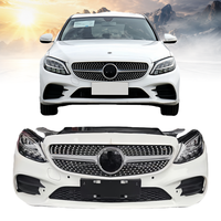 Mercedes-Benz C-Class W205 Panel Bumper Depan Perakitan Gril Radiator Lampu Rem Berkualitas Tinggi Model Sekrup Universal OEM