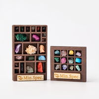Set de Regalo de Colección de Muestras de Geología con Marco de Madera y Cristales Minerales en Bruto Surtidos al por Mayor