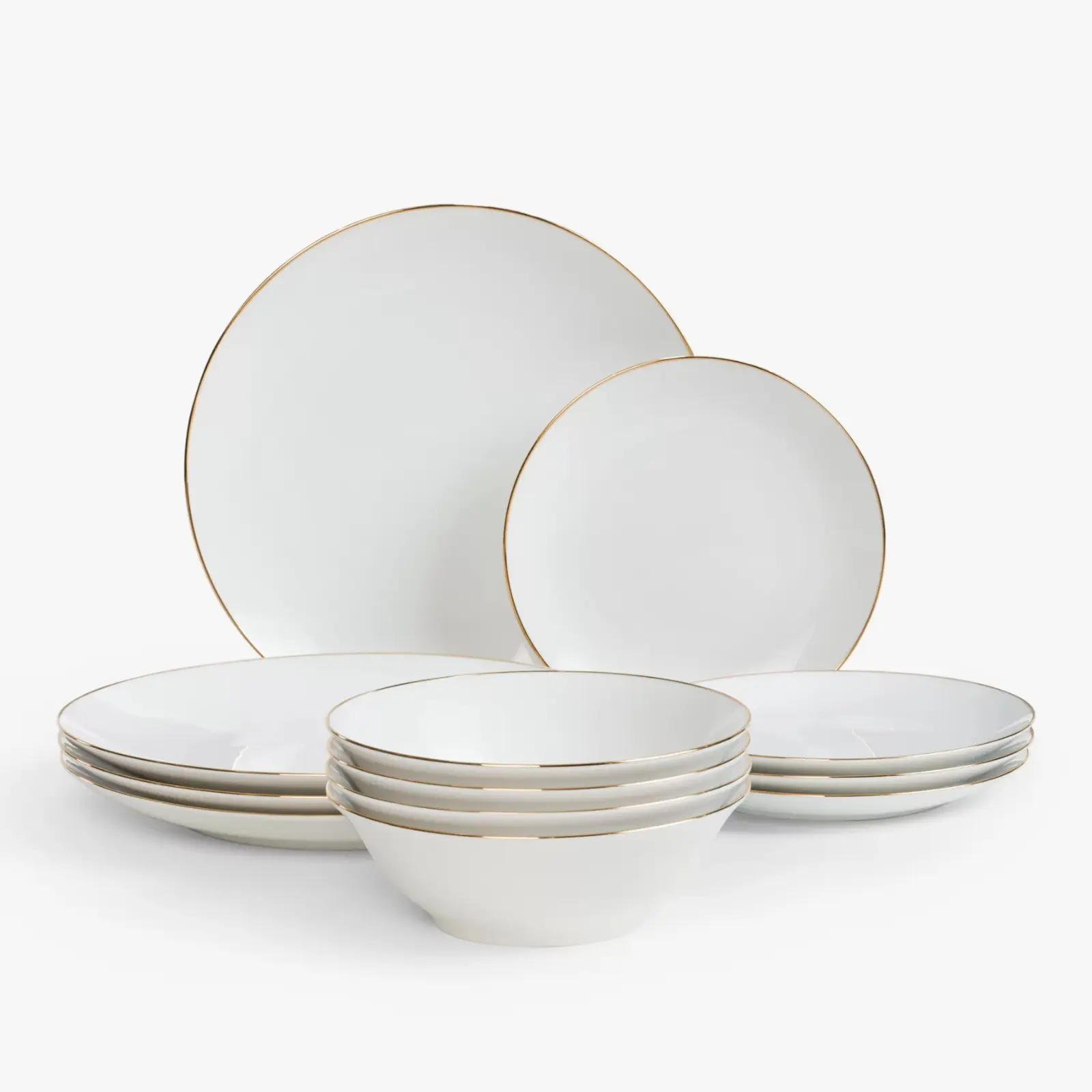 Набор роскошных тарелок с позолоченными краями, 12 шт.