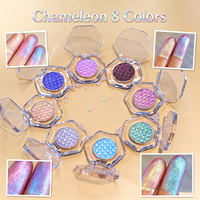 Perlpigment Gepresste Lidschatten - Duochrome Chamäleon Glitzer Lidschatten-Palette mit Funkeln & Gepresster Schimmer-Textur