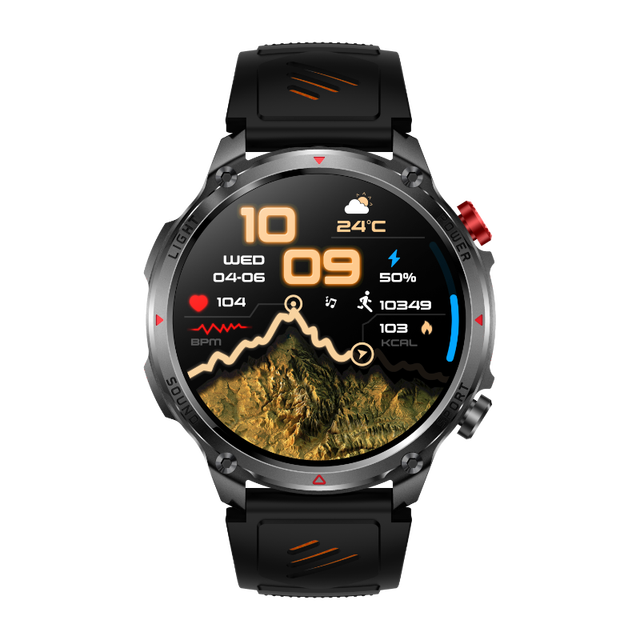 HT45 GPS Sports Smartwatch for Men with 1.7" HD Screen, 1100mAh Long Battery, Sport Modes, Heart Rate and Blood Oxygen Tracking