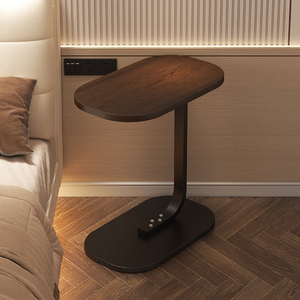 Sofá moderno, mesa auxiliar en forma de C, mesa auxiliar pequeña para sofá, marco de Metal, bandeja de madera maciza, mesa de centro decorativa - Product Image 3
