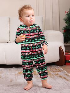 جديد المرأة رجل الفانيلا عيد الميلاد بذلة نمط سانتا المطبوعة مقنعين سحاب Onesie منامة عيد الميلاد الأسرة مطابقة الازياء - Product Image 6