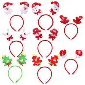 Santa Claus Christmas Tree Decorated New Design Xmas Head Hat Toppers Red Christmas Headband