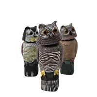 Décoys de chouettes rotatifs à 360° pour l'intérieur/l'extérieur, en plastique, pour effrayer les oiseaux et les écureuils, accessoires de chasse