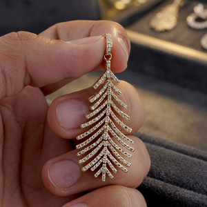 Christmas <b>Tree</b> Pendant Charm Luxury Unisex Jewelry Round Brilliant Cut Natural Diamonds Gold Plated Everyday Wear Charm - Product Image 4