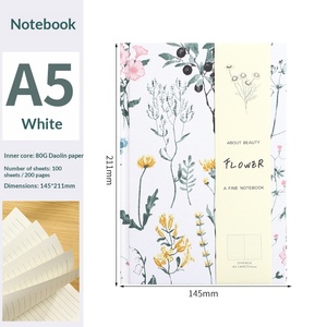 Cuaderno <span class=keywords><strong>de</strong></span> Tapa Dura Retro A5 con Diseño <span class=keywords><strong>de</strong></span> Plantas y Flores, Hecho a Mano con Tela, Regalo para Estudiantes - Product Image 6
