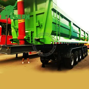 Hydraulic 60 80 Tons 3 4 Axles Rear Dump Trailer 40 Cubic Meter Dump Rear Tipper Compact Tractor Semi Trailers For Sale