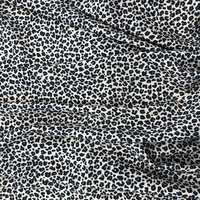 Tissu en mousseline de soie, Spandex extensible, noir, blanc et imprimé léopard, 1 pièce