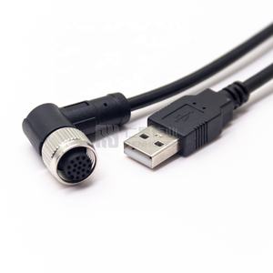 Cable conector M12 de 17 pines con Cable <span class=keywords><strong>USB</strong></span>, Conector de ángulo recto sobre moldeado - Product Image 2