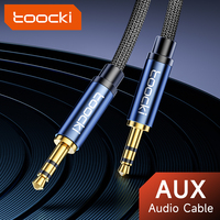Toocki kabel Audio 3.5mm ke 3.5mm, kabel Audio Pria harga bagus, kabel Audio