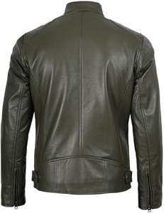 Chaqueta de Cuero para Hombre, Personalizada, con Estampado Frontal, para Invierno, Tejido PU Transpirable, Diseño con Cuello Alto y Cierre de Cremallera, Alta Calidad, Estilo Casual - Product Image 4