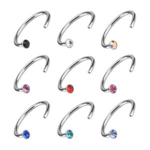 Anillos de Nariz Nuevos de la Marca 2020, Anillos de Nariz Indios, Anillos de Nariz Slave, Juego de 9 Piezas, Anillos de Acero Inoxidable con Diamantes de Colores - Product Image 2