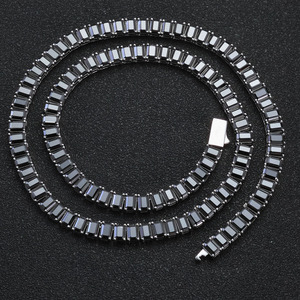 Chaîne tennis en moissanite rectangulaire en argent 925 de 6 mm, style hip-hop européen et américain, bijoux pour femmes, personnalisation possible. - Product Image 6