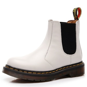 White Genuine Leather <b>Boots</b> Ankle Height Round Toe Elastic Side Flat Heel Mesh Lining All Seasons <b>Pant</b> Shoes Wholesale - Product Image 1