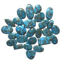 Turquoise Synthétique de Laboratoire de Haute Qualité, Coupe Ovale, Formes Mixtes, Lisse, Non Monté, 20-45mm, 8-12g, Certifié par un tiers, Clair pour