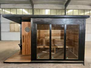 Sauna Redonda Tipo Barril, Cuadrada, Personalizada, para Interiores y Exteriores, de Cedro Rojo y Abeto - Product Image 6