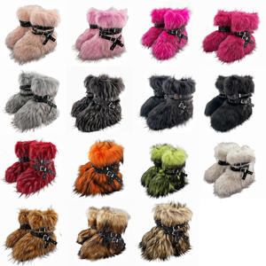 Botas <span class=keywords><strong>de</strong></span> nieve <span class=keywords><strong>de</strong></span> invierno <span class=keywords><strong>para</strong></span> mujer, talla grande, estilo punk sexy, con rayas, estilo urbano, con peluche, correas cruzadas exageradas, aumento <span class=keywords><strong>de</strong></span> altura hasta el tobillo - Product Image 2