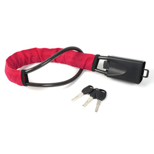 Verrou de volant en forme de U, câble en acier épaissi résistant aux coupures avec 2 clés pour dispositif antivol de voiture, noir, orange, rouge, jaune - Product Image 5