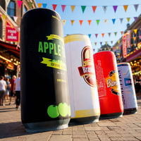 Modèles publicitaires gonflables géants en PVC pour l'extérieur, personnalisables (2m, 3m, 4m), représentant des canettes et des bouteilles de bière