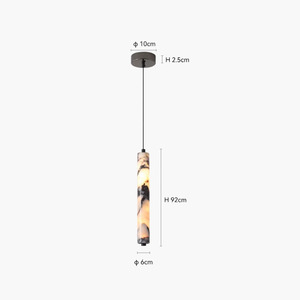 Lámpara Colgante Larga Estilo Mármol, LED E26, Luz Cálida, para Entrada de Casa, 4x28cm - Product Image 5