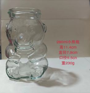 Bán buôn Gấu bông hình chai thủy tinh Mật Ong Ong kẹo đường sô cô la lọ thủy tinh với kim loại Lug nắp gỗ dipper 8oz - Product Image 2