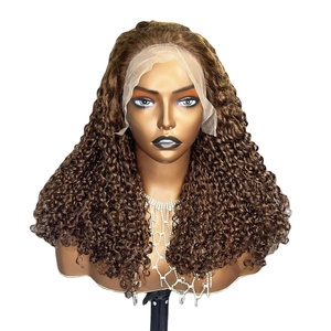 SDD vente en gros 13x4 perruques dentelle avant Pixie bouclés 300% densité perruques frontales de cheveux humains - Product Image 1