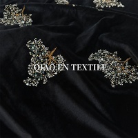 Tissu de broderie tubulaire 3D perlé, artisanal, de luxe léger, pour robe, cheongsam, costume de danse, fait main, 100% acrylique