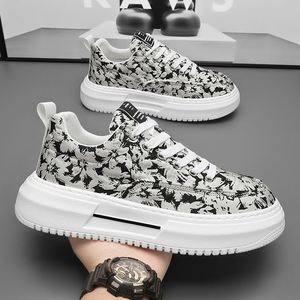 Zapatillas Deportivas de Plataforma con Cordones, Transpirables, con Estampado Retro, Suela Gruesa, Blancas, para Hombre, Otoño 2025 - Product Image 4