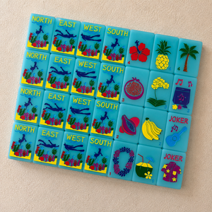 Juego de Mahjong Americano de Acrílico Verde <span class=keywords><strong>Menta</strong></span> Personalizado de Una Sola Capa, 160 Piezas, con Patrón de Frutas Tropicales y Tortugas, Regalo - Product Image 6
