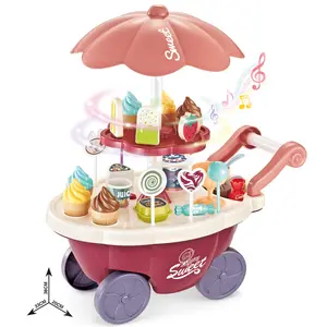 Eco-friendly Funny Pretend toys Dessert ice cream candy trolley Set car gifts for Girls and Kids DIY