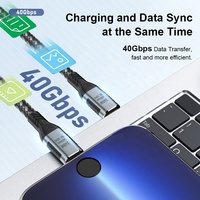 Câble USB4.0 Type C vers Type C Xput, transfert de données haute vitesse 40 Gbps, vidéo 8K60Hz, charge rapide PD 240W pour ordinateur portable et tablette