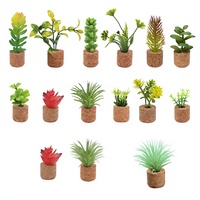 Meilleure vente transfrontalière PH01 Plantes succulentes artificielles réalistes en pot Mini fleurs artificielles en PVC souple Plantes bonsaï décoratives pour voiture