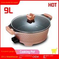 Marmite électrique multifonctionnelle en maifanite de style coréen pour barbecue, cuisson, rinçage et usage domestique