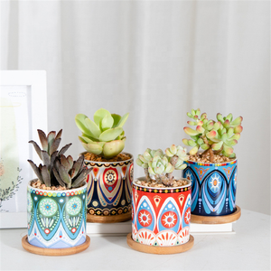 Macetas de cerámica para plantas suculentas, decoración interior, diseño persa, 3,1 pulgadas - Product Image 3