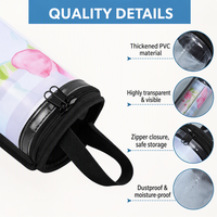 Sac de rangement pour tapis de mahjong en PVC transparent, durable et de qualité supérieure, grande capacité, 33,5 pouces, fermeture éclair, poignée, résistant à l'eau, écologique