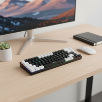 Teclado Mecánico para Juegos OEM Personalizado de 68 Teclas, Tres Modos Inalámbricos, Teclado para Juegos de Oficina, Interruptor Drinkey, Iluminación RGB para PC