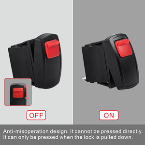 Interruptor Basculante Estilo Carling de 12V 20A, Impermeable, 4 Pines, con LED Rojo y Bloqueo de Seguridad para Auto, Camioneta, Barco - Product Image 3