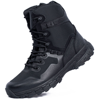 Bottes tactiques légères mi-mollet, à lacets et fermeture éclair, avec doublure en maille respirante, pour la randonnée en extérieur