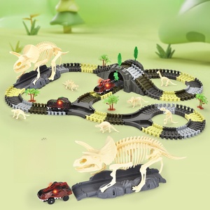 ชุดของเล่นรถไฟเหาะประกอบเองสำหรับเด็ก รถไดโนเสาร์ไฟฟ้าบนราง - Product Image 1
